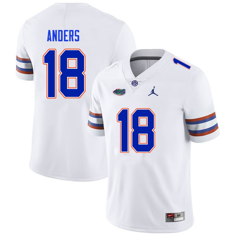 NCAA Florida Gators Jack Anders Men's #18 Nike White Stitched Authentic College Football Jersey TEI6664DJ